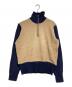 BUTCHER PRODUCTS（ブッチャープロダクツ）の古着「2トーン ハーフジップ ウールニット/Half-zip wool knit」｜ネイビー×ベージュ