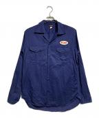 ATLAST & COアットラスト）の古着「オープンカラーワークシャツ/Open collar work shirt」｜ネイビー