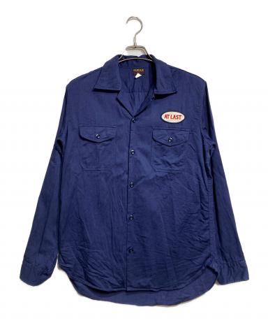 ATLAST&CO ツイル ワークシャツ 15 1/2 生成 中古・古着通販】ATLAST & CO (アットラスト) オープンカラーワーク