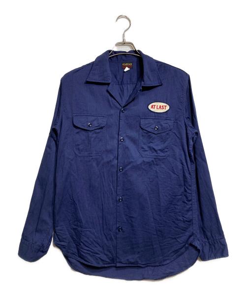 ATLAST & CO（アットラスト）ATLAST & CO (アットラスト) オープンカラーワークシャツ/Open collar work shirt ネイビー サイズ:15 1/2の古着・服飾アイテム