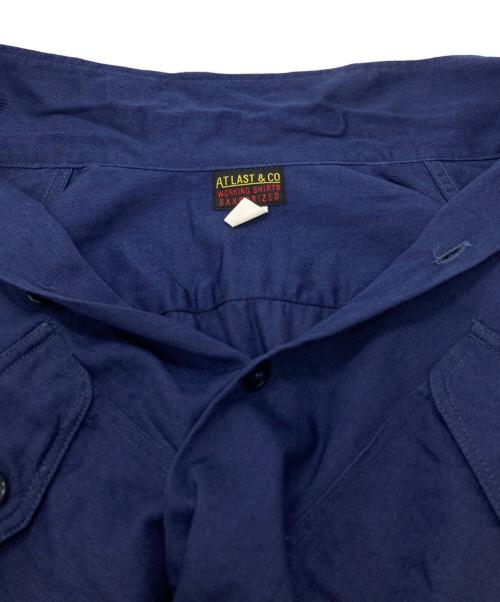 ATLAST & CO（アットラスト）ATLAST & CO (アットラスト) オープンカラーワークシャツ/Open collar work shirt ネイビー サイズ:15 1/2の古着・服飾アイテム