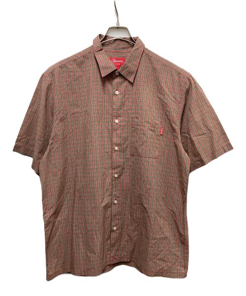 SUPREME（シュプリーム）Supreme (シュプリーム) plaid s/s shirt レッド×グリーン サイズ:	SIZE Lの古着・服飾アイテム