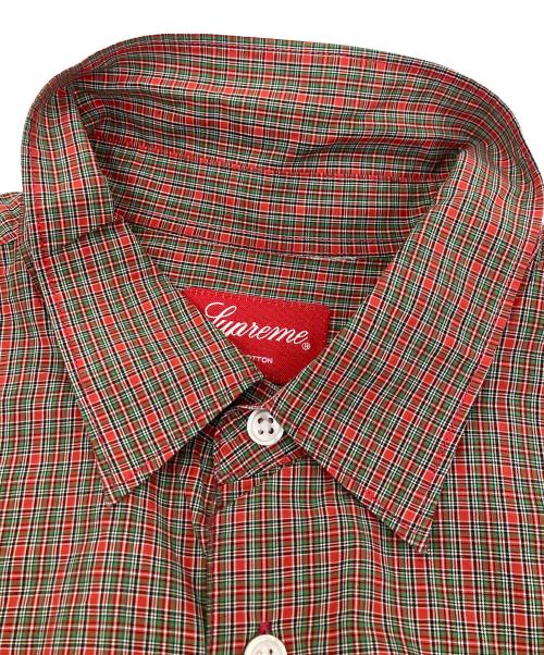 SUPREME（シュプリーム）Supreme (シュプリーム) plaid s/s shirt レッド×グリーン サイズ:	SIZE Lの古着・服飾アイテム