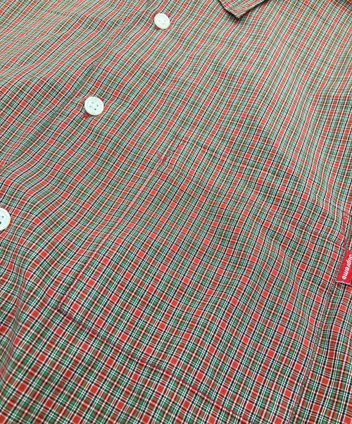 SUPREME（シュプリーム）Supreme (シュプリーム) plaid s/s shirt レッド×グリーン サイズ:	SIZE Lの古着・服飾アイテム