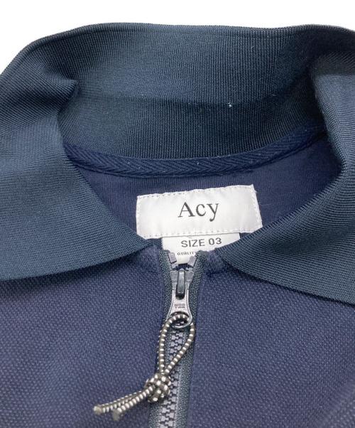 Acy（エイシー）Acy (エイシー) GS ZIP POLO ネイビー サイズ:３の古着・服飾アイテム