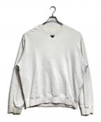 PRADAプラダ）の古着「トライアングルロゴプレートスウェット/Triangle logo plate sweatshirt」｜ホワイト