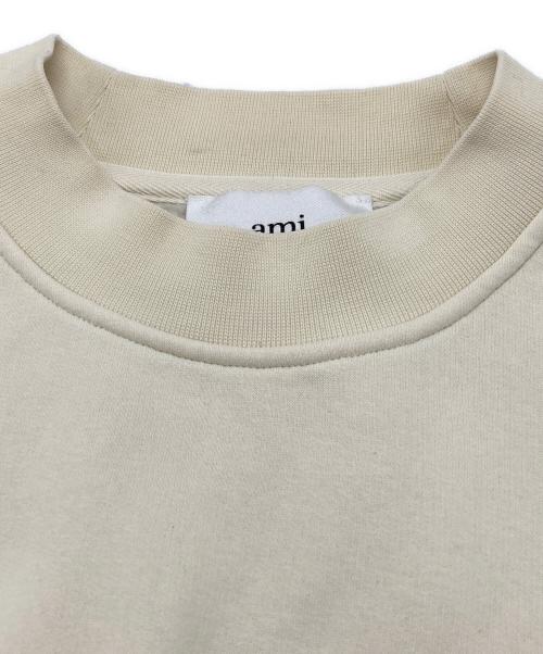 AMI Alexandre Mattiussi（アミアレクサンドルマテュッシ）AMI Alexandre Mattiussi (アミアレクサンドルマテュッシ) ハートロゴハイネックスウェット/Heart logo mock neck sweatshirt ベージュ サイズ:Sの古着・服飾アイテム