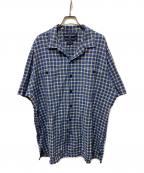 POLO SPORTポロスポーツ）の古着「チェックオープンカラーシャツ」｜ブルー