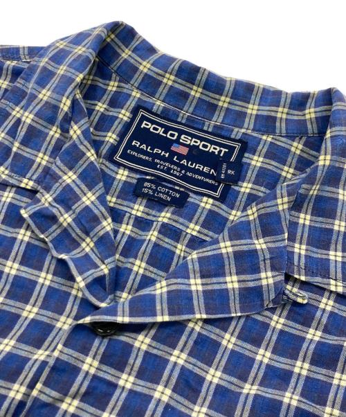 POLO SPORT（ポロスポーツ）POLO SPORT (ポロスポーツ) チェックオープンカラーシャツ ブルー サイズ:Lの古着・服飾アイテム
