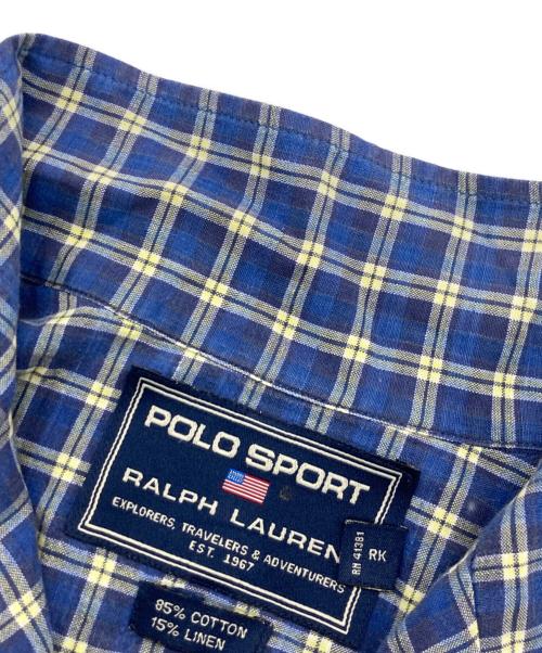 POLO SPORT（ポロスポーツ）POLO SPORT (ポロスポーツ) チェックオープンカラーシャツ ブルー サイズ:Lの古着・服飾アイテム