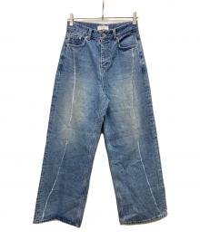 KIJUN（キジュン）の古着「Scratched Wide Jeans」｜インディゴ
