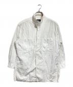 Power Of The White SHIRT Yohji Yamamotoパワーオブザホワイトシャツヨウジヤマモト）の古着「SHIRT WITH CHIN FLAP DETAIL/シャツウィズチンフラップディテール」｜ホワイト