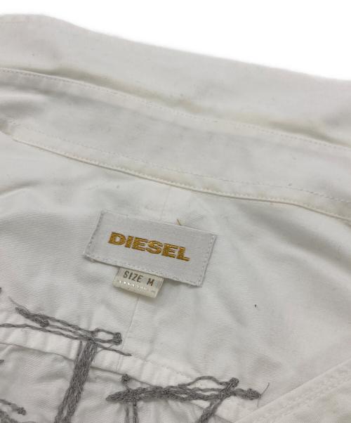 DIESEL（ディーゼル）DIESEL (ディーゼル) ステッチデザインウエスタンシャツ ホワイト サイズ:Mの古着・服飾アイテム