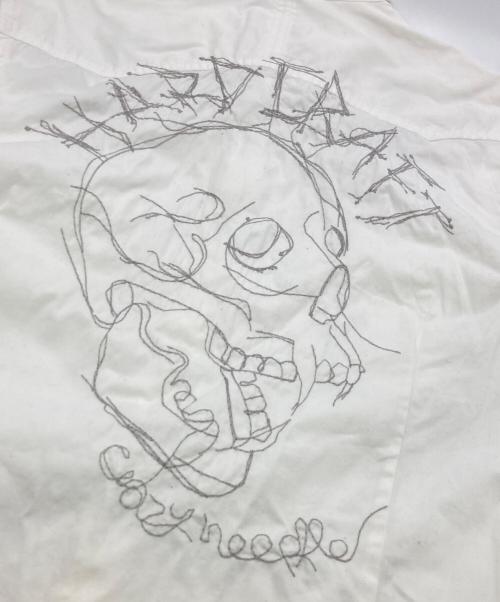 DIESEL（ディーゼル）DIESEL (ディーゼル) ステッチデザインウエスタンシャツ ホワイト サイズ:Mの古着・服飾アイテム