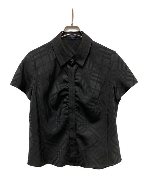 BURBERRY LONDON（バーバリーロンドン）BURBERRY LONDON (バーバリーロンドン) ギャザーシャツ ブラック サイズ:15の古着・服飾アイテム