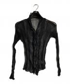 ISSEY MIYAKE FETEイッセイミヤケフェット）の古着「バイカラーアコーディオンプリーツシャツ/Two-tone accordion pleated shirt」｜ブラック