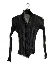 ISSEY MIYAKE FETE（イッセイミヤケフェット）の古着「バイカラーアコーディオンプリーツシャツ/Two-tone accordion pleated shirt」｜ブラック
