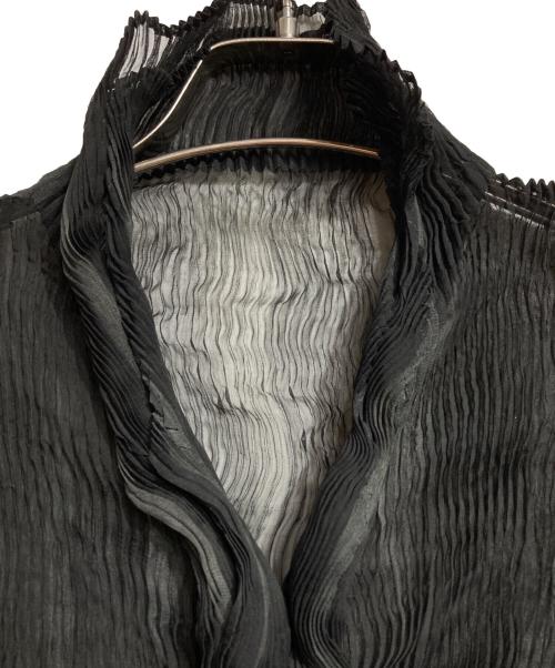 ISSEY MIYAKE FETE（イッセイミヤケフェット）ISSEY MIYAKE FETE (イッセイミヤケフェット) バイカラーアコーディオンプリーツシャツ/Two-tone accordion pleated shirt ブラック サイズ:2の古着・服飾アイテム