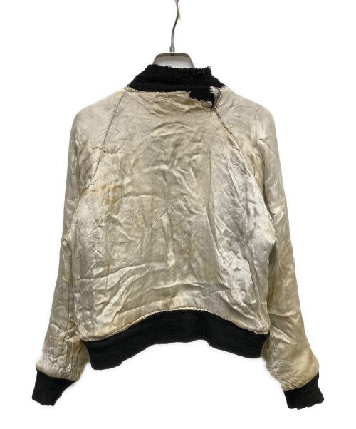 USED（ユーズド）USED (ユーズド) 別珍×サテンリバーシブルスカジャン ブラック サイズ:着丈49㎝ 身幅50㎝ 裄丈80㎝の古着・服飾アイテム