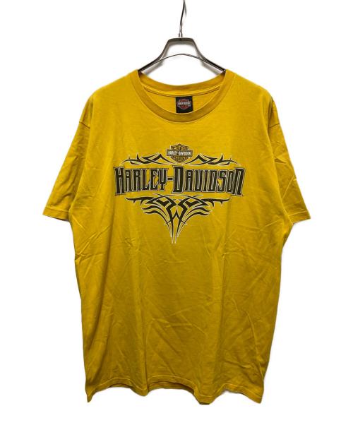 HARLEY-DAVIDSON（ハーレーダビッドソン）HARLEY-DAVIDSON (ハーレーダビッドソン) COLUMBIA.SGプリントTシャツ イエロー サイズ:XLの古着・服飾アイテム