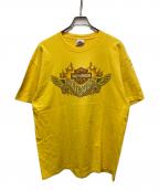 HARLEY-DAVIDSONハーレーダビッドソン）の古着「COLUMBIA.MOプリントTシャツ」｜イエロー