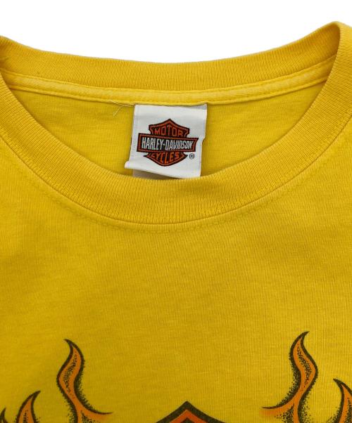 HARLEY-DAVIDSON（ハーレーダビッドソン）HARLEY-DAVIDSON (ハーレーダビッドソン) COLUMBIA.MOプリントTシャツ イエロー サイズ:XLの古着・服飾アイテム