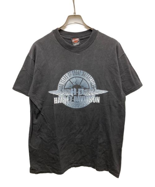 HARLEY-DAVIDSON（ハーレーダビッドソン）HARLEY-DAVIDSON (ハーレーダビッドソン) SMITHFIELD,NC 100YEARS 3DプリントTシャツ ブラック サイズ:Lの古着・服飾アイテム