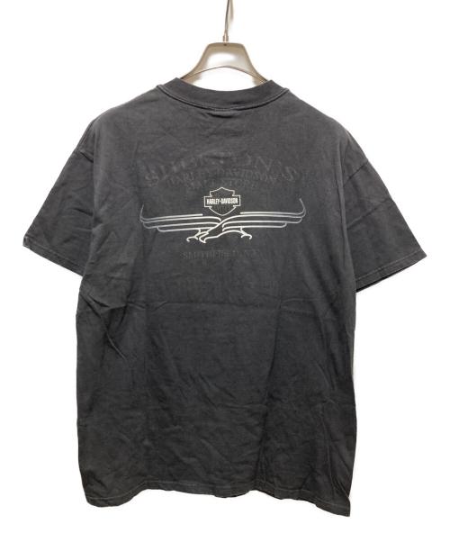 HARLEY-DAVIDSON（ハーレーダビッドソン）HARLEY-DAVIDSON (ハーレーダビッドソン) SMITHFIELD,NC 100YEARS 3DプリントTシャツ ブラック サイズ:Lの古着・服飾アイテム