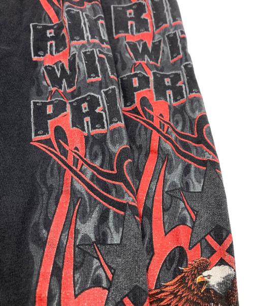 HOT LEATHERS（ホットレザーズ）HOT LEATHERS (ホットレザーズ) ロングスリーブプリントカットソー ブラック サイズ:XLの古着・服飾アイテム