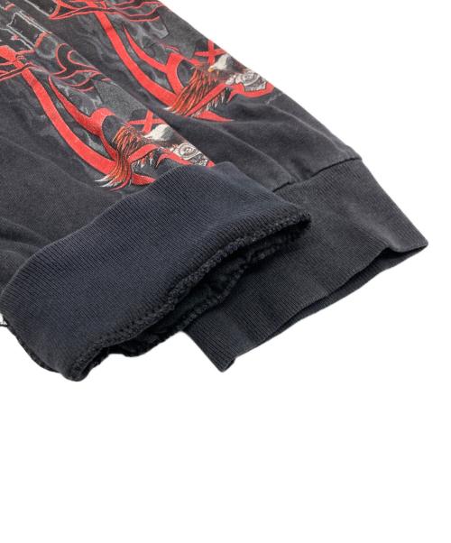 HOT LEATHERS（ホットレザーズ）HOT LEATHERS (ホットレザーズ) ロングスリーブプリントカットソー ブラック サイズ:XLの古着・服飾アイテム