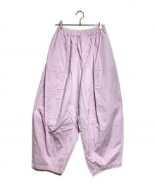 Curensology（カレンソロジー）の古着「コットンリネンドロストパンツ/Cotton-Linen Drawstring Pants 」｜パープル
