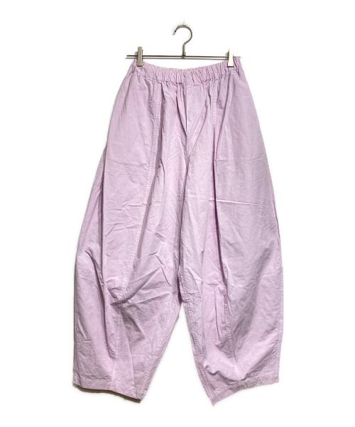 Curensology（カレンソロジー）Curensology (カレンソロジー) コットンリネンドロストパンツ/Cotton-Linen Drawstring Pants  パープル サイズ:Fの古着・服飾アイテム