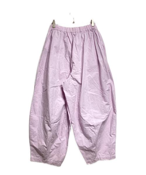 Curensology（カレンソロジー）Curensology (カレンソロジー) コットンリネンドロストパンツ/Cotton-Linen Drawstring Pants  パープル サイズ:Fの古着・服飾アイテム