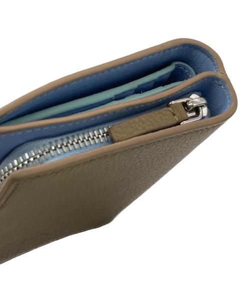 MARNI（マルニ）MARNI (マルニ) COMPACT ZIP WALLET ブラウン×ブルー サイズ:Free(実寸参照）の古着・服飾アイテム