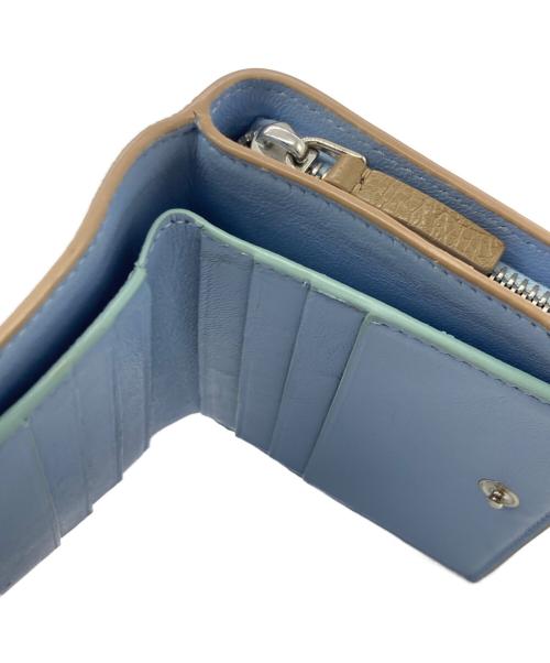MARNI（マルニ）MARNI (マルニ) COMPACT ZIP WALLET ブラウン×ブルー サイズ:Free(実寸参照）の古着・服飾アイテム
