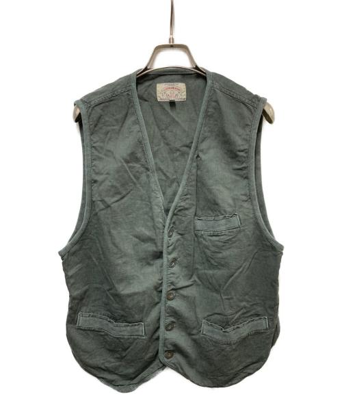 ARMANI JEANS（アルマーニジーンズ）ARMANI JEANS (アルマーニジーンズ) メタルボタンジレ グリーン サイズ:48の古着・服飾アイテム
