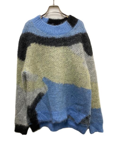 AMBUSH（アンブッシュ）AMBUSH (アンブッシュ) Mohair Striped Knit ブルー×グリーン サイズ:3の古着・服飾アイテム