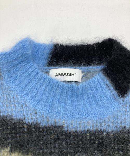 AMBUSH（アンブッシュ）AMBUSH (アンブッシュ) Mohair Striped Knit ブルー×グリーン サイズ:3の古着・服飾アイテム