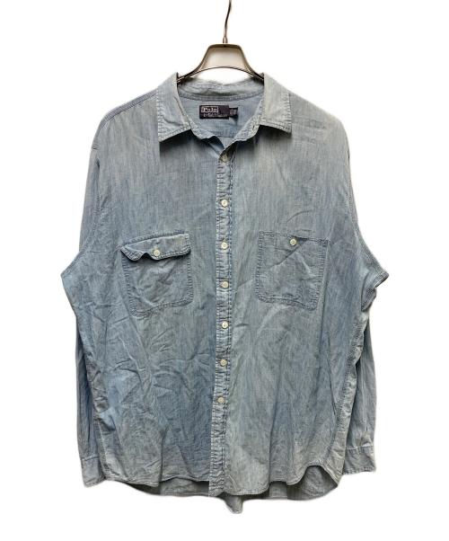 POLO RALPH LAUREN（ポロ・ラルフローレン）POLO RALPH LAUREN (ポロ・ラルフローレン) 90s シャンブレーシャツ スカイブルー サイズ:	SIZE XLTの古着・服飾アイテム