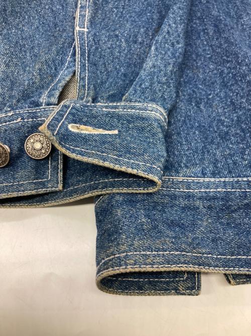 ficce jeans（フィッチェ ジーンズ）FICCE JEANS (フィッチェ ジーンズ) 再構築ニット刺繍パッチデニムジャケット インディゴ サイズ:Fの古着・服飾アイテム