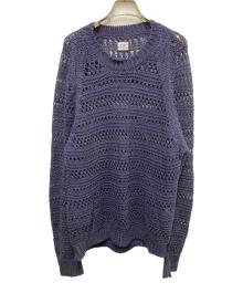 C.P COMPANY（シーピーカンパニー）の古着「mesh knit sweater」｜ネイビー