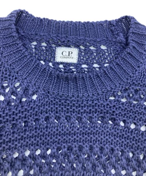C.P COMPANY（シーピーカンパニー）C.P COMPANY (シーピーカンパニー) mesh knit sweater ネイビー サイズ:48の古着・服飾アイテム