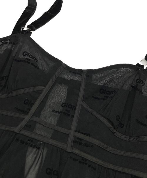 MAISON SPECIAL（メゾンスペシャル）MAISON SPECIAL (メゾンスペシャル) フロッキーグラムシアーキャミワンピース ブラック サイズ:	SIZE Freeの古着・服飾アイテム