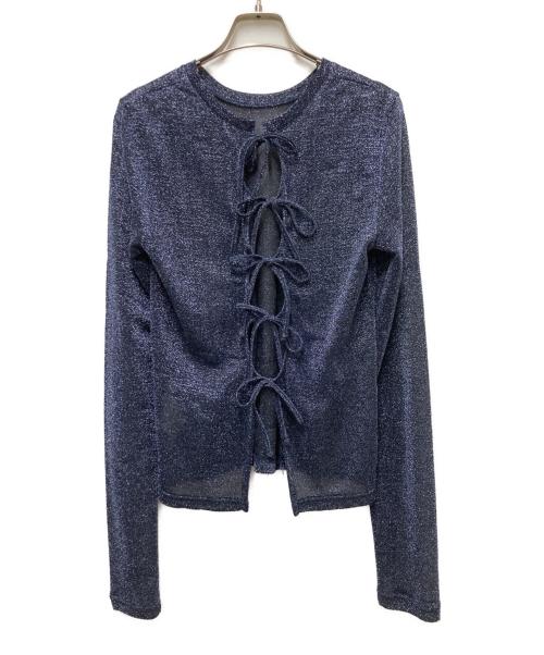 MAISON SPECIAL（メゾンスペシャル）MAISON SPECIAL (メゾンスペシャル) リボンホール2WAYトップ ネイビー サイズ:FREEの古着・服飾アイテム