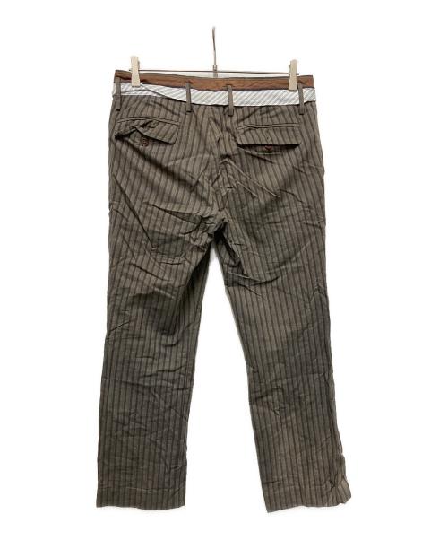 DOLCE & GABBANA（ドルチェ＆ガッバーナ）DOLCE & GABBANA (ドルチェ＆ガッバーナ) ストライプスラックス ブラウン サイズ:46の古着・服飾アイテム