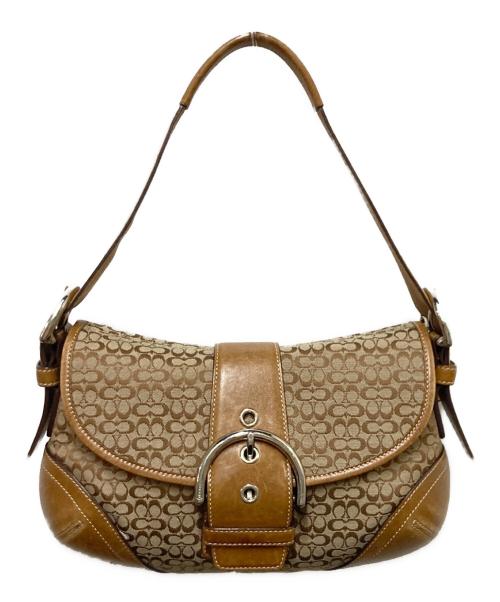 COACH（コーチ）COACH (コーチ) シグネチャーワンショルダーバッグ ブラウンの古着・服飾アイテム