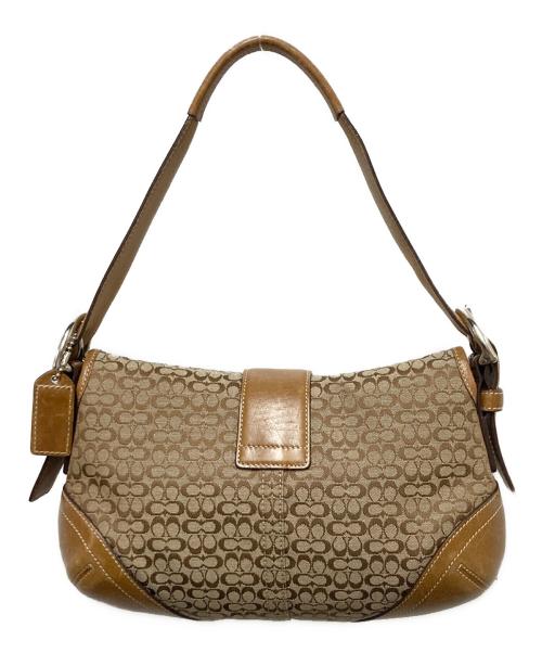 COACH（コーチ）COACH (コーチ) シグネチャーワンショルダーバッグ ブラウンの古着・服飾アイテム