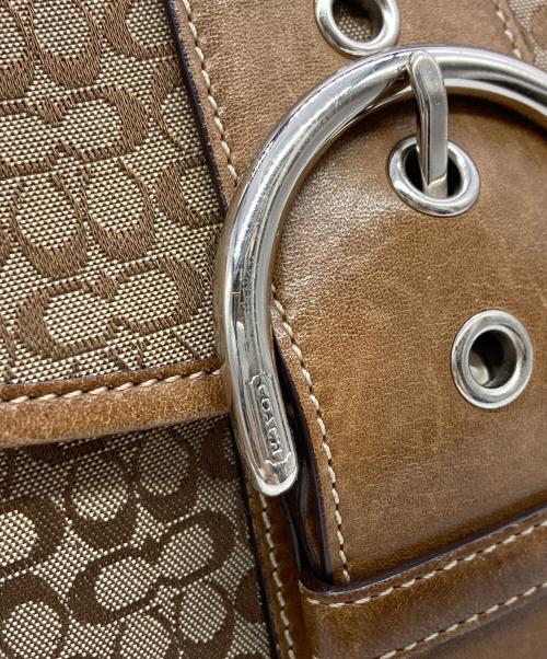 COACH（コーチ）COACH (コーチ) シグネチャーワンショルダーバッグ ブラウンの古着・服飾アイテム