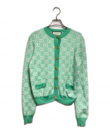 GUCCI（グッチ）の古着「Full Cotton Wool Cardigan/フルコットンウールカーディガン」｜グリーン