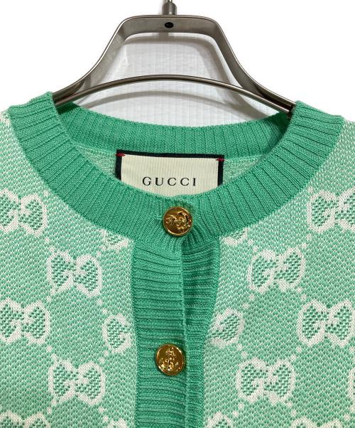 GUCCI（グッチ）GUCCI (グッチ) Full Cotton Wool Cardigan/フルコットンウールカーディガン グリーン サイズ:XSの古着・服飾アイテム